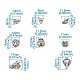 チベット風合金ビーズ  チベット風合金ビーズ  ライオン  オオカミ  象  フクロウ  3Dドラゴンヘッド  ミックスカラー  7.4x7.2x1.7cm  48個/箱 TIBEB-TA0001-14-10