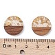 Transparent Resin & Walnut Wood Pendants RESI-S358-02C-B02-3