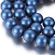 Round Shell Pearl Frosted Beads Strands X-BSHE-I002-12mm-25-2
