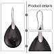 ANATTASOUL 2 Pairs 2 Style Natural Quartz Crystal & Black Agate Teardrop Dangle Earrings with Brass Pins for Women EJEW-AN0004-41-3