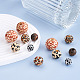 Fashewelry 100pcs 5 styles de perles en bois naturelles imprimées WOOD-FW0001-03-4