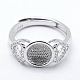 925 Sterling Silver Finger Ring Components STER-G027-01P-1