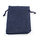 ポリエステル模造黄麻布包装袋巾着袋  ミッドナイトブルー  23x17cm X-ABAG-R005-17x23-12-1