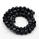 Chapelets de perles de flocon de neige en obsidienne naturelle G-G515-4mm-01-2