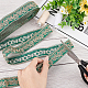 FINGERINSPIRE 10 Yards/9.1m 30mm Green Gold Vintage Jacquard Ribbon Trim Floral Leaves Pattern Embroidered Woven Trim Ethnic Style Polyester Ribbons Retro Fabric Trim for Clothing Curtain Decor OCOR-WH0060-33A-3