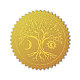 CHGCRAFT 100Pcs Tree of Life Gold Foil Certificate Seals Foil Embossed Stickers Self Adhesive Gold Foil Embossed Certificate Seals for Envelope Invitation Letter DIY-WH0211-384-1