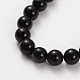Natural Gemstone Obsidian Round Beads Strands X-G-O030-6mm-08-2