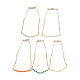 Braccialetto da donna regolabile con perline di vetro e catene in ottone BJEW-O187-12-1