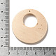 (不良品見切りセール: カビが生える) 木製ペンダント  フラットラウンド  湯通しアーモンド  40x5mm  穴：1.8mm WOOD-XCP0001-78-3