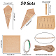 PandaHall Elite 50pcs Folding Kraft Paper Cones Flower Holder Bouquet Candy Chocolate Bags Boxes with Hemp Ropes Label Stickers Tape DIY Wedding Table Decor Party Gift Box DIY-PH0020-67-2
