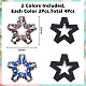 Hobbiesay 4 Stück 2 Farben Stern-Perlen-Applikationen-Patch in Pentagramm-Form zum Aufnähen von Kleidung PATC-HY0001-04-2