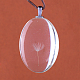 Pendentifs d'alliage ovale plat en verre X-GLAA-Q050-25x35-01P-2