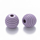 Painted Natural Wood Beehive European Beads WOOD-Q040-019A-A04-2