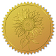 CRASPIRE 100pcs Gold Foil Certificate Seals Sunflower Embossed Gold Certificate Seals 2