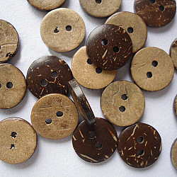 2-отверстие кнопки в круглой форме, Кокосовые Пуговицы, деревесиные, диаметром около 15 мм , около 100 шт / упаковка