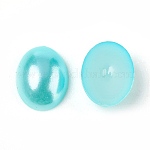 ABS Plastic Imitation Pearl Cabochons, Oval, Pale Turquoise, 8x6x2mm, about 5000pcs/bag