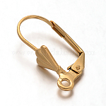 Placage ionique (ip) 304 accessoires de boucle d'oreille à levier en acier inoxydable, avec boucle, or, 19.5x11x6mm, pin: 0.7 mm, Trou: 2mm