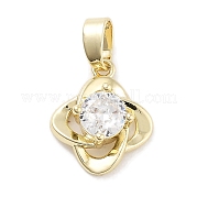 Латунные микропаве прозрачные подвески с фианитом ZIRC-L104-006G