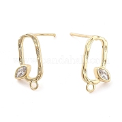 Латунные серьги-гвоздики из циркония EJEW-Q800-21KCG