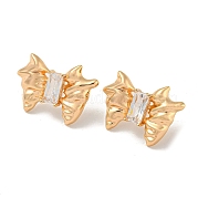 Brass Stud Earrings EJEW-R158-03G