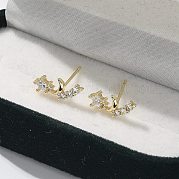 Серьги-гвоздики из циркония EJEW-Q014-11G