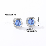 Элегантные женские серьги-гвоздики с квадратным цирконом TY1635-13