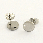 304 Stainless Steel Stud Earring Findings STAS-R063-35-10mm