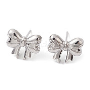 Серьги-гвоздики из латуни с бантом EJEW-M245-13P