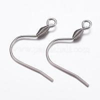 200Pcs 304 Stainless Steel Earring Hooks Ear Wire with Horizontal Loop  17x22mm