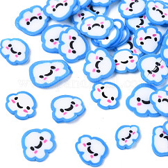 Cabochon in fimo fatti a mano, Fette di argilla polimerica per nail art, Decorazione con resina e creazione di gioielli fai da te, nuvola, blu, 3~5x5~7x0.5~1.5mm