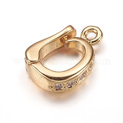 Barre di accorciamento per esaltatore di zirconi in ottone cubico, barre pendenti incernierate, con il ciclo,  cadmio& piombo libero, oro, 10.5x7x3mm, Foro: 1 mm