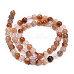 Fili di perle di quarzo ematoide rosso naturale&nbsp;G-G475-A01-6mm