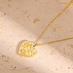 201 подвеска в виде цветка и сердца из нержавеющей стали для женщин&nbsp;FS-WGE2290-01