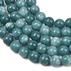 Naturels teints en blanc perles de jade brins&nbsp;GG-CBAEB22-B01-10mm-04