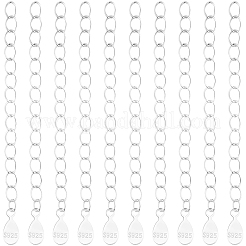 10 шт. 925 конца из стерлингового серебра с удлинительными цепочками и подвесками-капельками&nbsp;STER-BBC0008-98