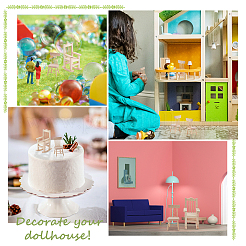 4 шт. 2 стиля украшения для дома из натуральной сосны&nbsp;DJEW-PH0001-09