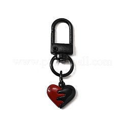 10 шт. подвесные украшения из сплава с двойным экраном красного и черного цвета&nbsp;HJEW-JM03458