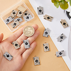 30 pièces pendentifs en alliage de 2 couleurs avec strass&nbsp;ALRI-HS0001-02