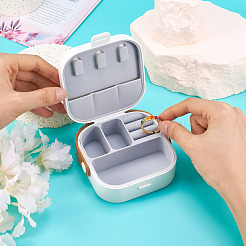 Квадратная коробка для набора ювелирных изделий из искусственной кожи&nbsp;AJEW-TAC0014-13B