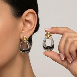Pendientes colgantes de acero inoxidable 304 para mujer&nbsp;QJ7614-1