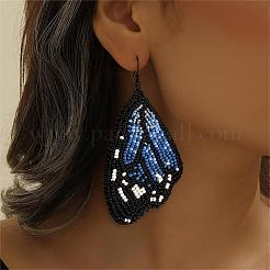 Серьги-подвески ручной работы из стекла с зелеными крыльями бабочки в стиле бохо&nbsp;CZ4126