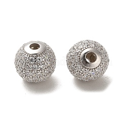 925 бусина из стерлингового серебра с родиевым покрытием и фианитами с микропаве&nbsp;STER-H110-24C-01P