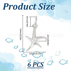 6 шт. 925 подвески из стерлингового серебра&nbsp;STER-DR0001-33