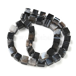 Нити бусин из натурального полосчатого агата (окрашенного и нагретого)&nbsp;G-D338-A09-01