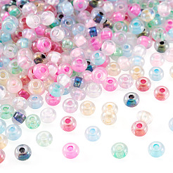 500 Stück innen farbig transparente Glasperlen&nbsp;SEED-TA0001-75