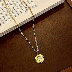 Ожерелья с подвесками из цинкового сплава и смолы подсолнечника&nbsp;FS-WGB950E-01