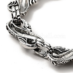 Bracciale da uomo a catena a maglie infinite in lega con chiusura a testa di drago&nbsp;BJEW-A129-06AS