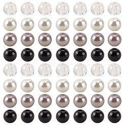 1200 pièce de perles rondes imitation plastique ABS de 4 styles&nbsp;DIY-SP0004-66