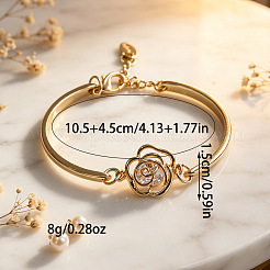 Minimalistische Gliederarmbänder aus Legierung und Zirkonia für Damen&nbsp;WGB775D-02