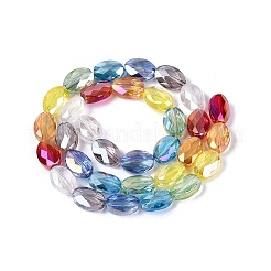 Chapelets de perles en verre transparent électrolytique&nbsp;EGLA-Q135-8x11MM-03A
